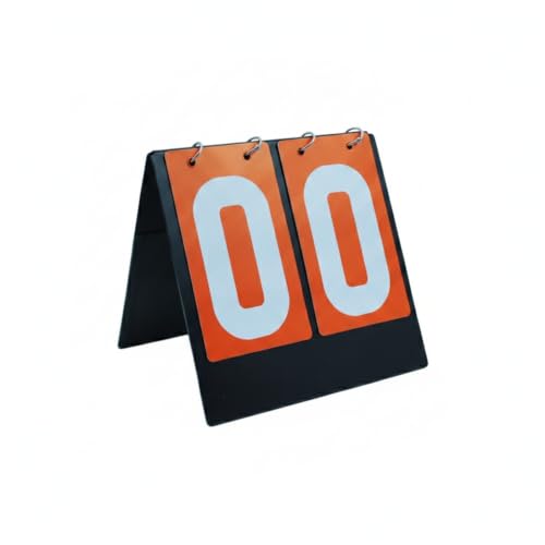 Track Scores Instantly with Manual Flip Scoreboard, Red Numbers on Durable PVC for Basketball and Tennis