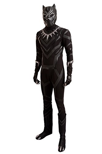 Black Panther Cosplay Costume Suit Hot Movie Outfit Costume Accessory Halloween Male XL