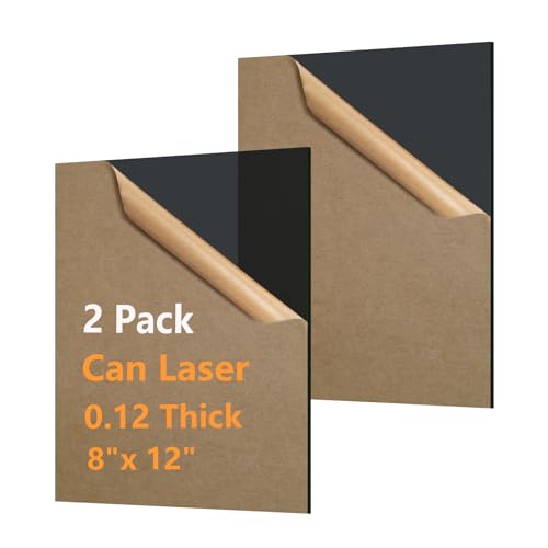 Polvtor 8×12In Clear Black Acrylic Sheet for Laser Cutting 3mm Thick Hard Laser Acrylic Sheet Black Pastic Sheet for Home Decor Sign,DIY Materials for Photo Frame