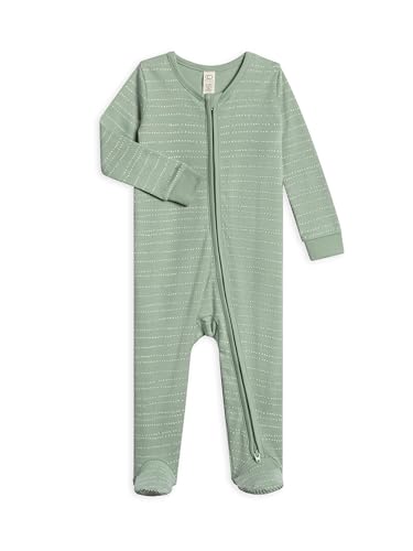 Image of Colored Organics Baby Zip-Up Footed Sleeper with 2-Way Zipper - Newborn Organic Cotton Pajamas