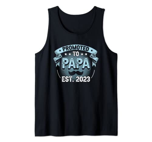 Hombre Promoted to Papa 2023 Valentier Padre Camiseta sin Mangas