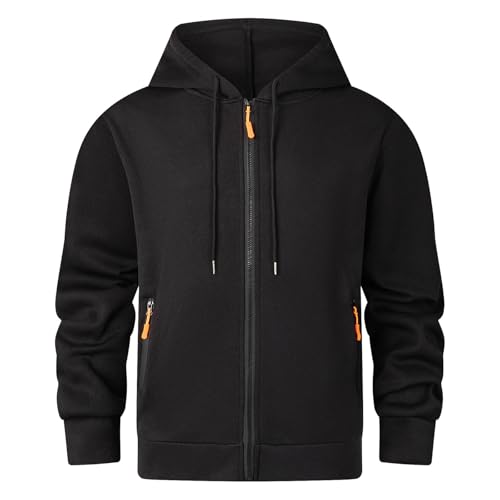 Mens Hoodies Zip Up Lightweight Long Sleeve Fleece Hoodies Pullover Fall Winter Hooded Sweatshirt Jacket with Zipper Pockets