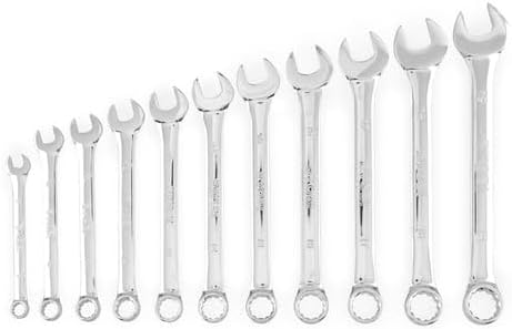 RYOBI 11 Pc. Metric Combination Wrench Set, 15° Offset, Chrome Finish