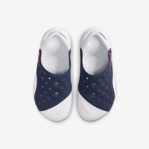 Nike Aqua Swoosh Little Kids' Sandals (Midnight Navy/White/Rush Pink)4