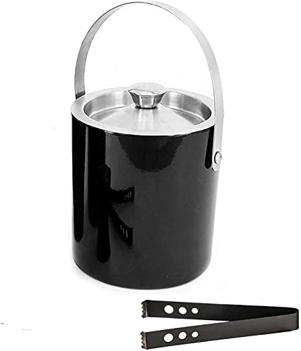 King International Double Walled Stainless Steel Insulated Ice Bucket With Lid And Ice Tong [1.75 Liter] | Keeps Ice Cold For 6 H With Handle | Great Bar Tools For Home Bar Accessories, Mini Bar, Wine #TOP1