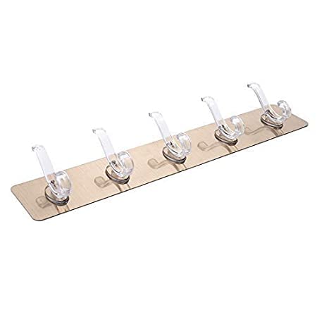 Hypexa Self Adhesive No Drills Wall/Rail/Kitchen/Bathroom Strong Sticky Towel Hanger Hook (5 Hooks, 44 x 8cm | Multicolored), Pack of 1 (B0C4HCBNYF) Amazon Price History, Amazon Price Tracker