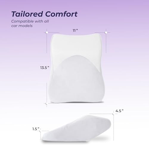 Image of Billebon Memory Foam Car Neck Pillow | Universal Headrest Cushion| Mesh Soft Fabric Hybrid| Adjustable Strap Buckle| Removable Cover| Orthopaedic Neck Support| Driving Comfort Pain Relief (Pack of 2)