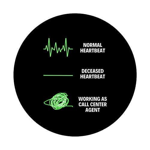 Call Center Agent Wokrer Funny Call Center Jobs PopSockets Swappable PopGrip, Black - Image 3