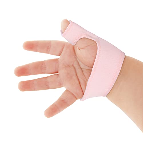 Baby Thumb Brace, Toddler Baby Finger Guard, Baby Thumb Fix Brace with Breathable Wrist Band, Infant Children Finger Thumb Support for Sprain Fracture Thumb Splint, Beige(XS)
