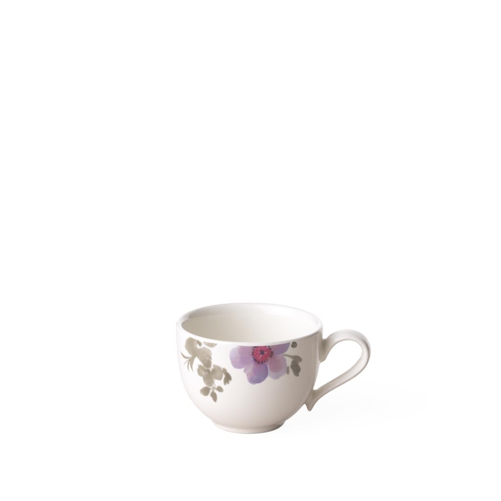Villeroy & Boch Mariefleur Gris Basic Mocha/Espresso Cup, 80 ml, Height: 4.5 cm, Premium Porcelain, White/Multicoloured