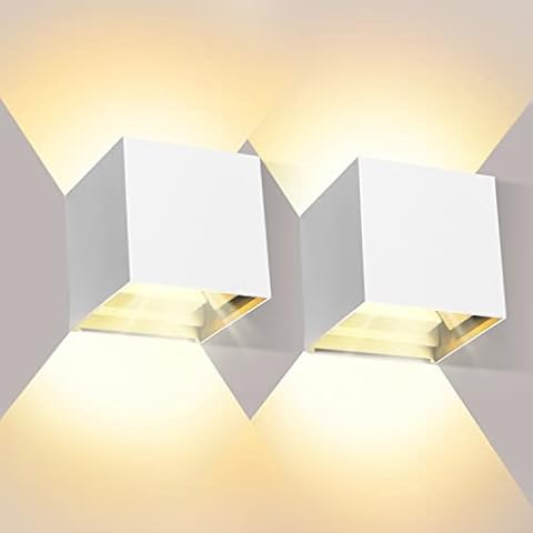 LEDMO 2 Pcs 12W Aplique pared LED Blanco Cálido 3000K 1000lm Cover