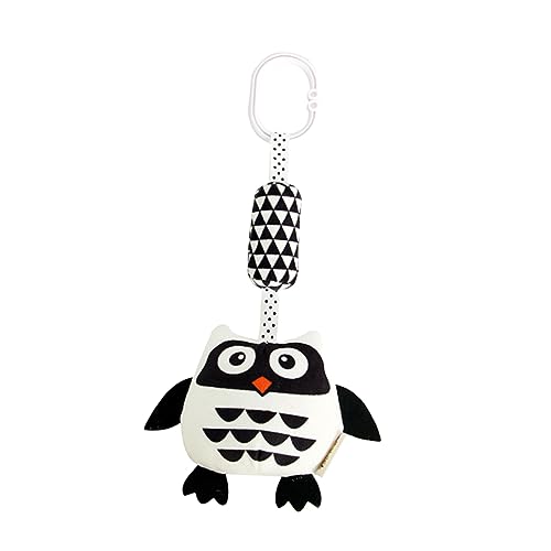 Vaguelly 1個 動物の白黒風鈴 新生児のおもちゃ 赤ちゃんのおもちゃ ベビーベッドペンダント 可愛らしいガラガラのペンダント 幼児向けの白黒の. 白い
