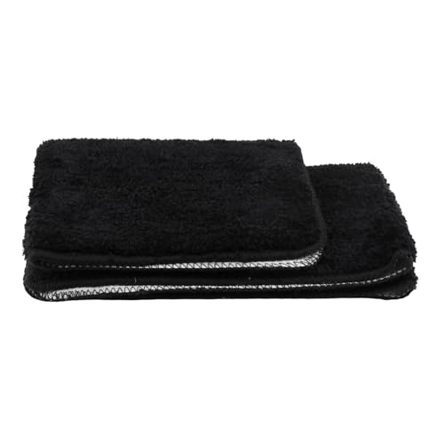 CHUENKUK 3 Stück Badezimmerteppich Set, 40 x 60 cm und 50 x 80 cm Schwarz Badematte, Badteppich Teppiche für Badezimmer – Bild 8