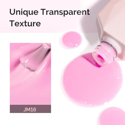 Image of MelodySusie Jeweliver Gel Nail Polish, 0.5Fl.oz Berry Pink Gel Polish Pastel Nude Color Sheer Translucent Soak Off UV LED Light Cure Gift Nail Art Manicure DIY at Home JM16