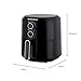 Hamilton Beach Air Fryer, 4.2L, SimpliFry, 1300W, Manual Controls, Adjustable Temperature, Adjustable Timer, 60 Min Timer, Energy Saving, Fry, Roast, Bake, Broil, Reheat, Black - HB4001