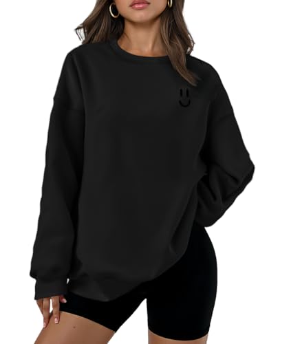 El Mejor Listado de Sudaderas de deporte para Mujer Top 10. 50 VIOPY Sudaderas con Cuello Redondo de Alta Calidad para Mujer Sudadera Deportiva Mujeres de Manga Larga Causales Dama Pullover (Negro M)