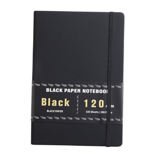 ZUNOXAZ 黒紙ノート ページ 厚手無地 手描き用 多目的スケッチ ジャーナル