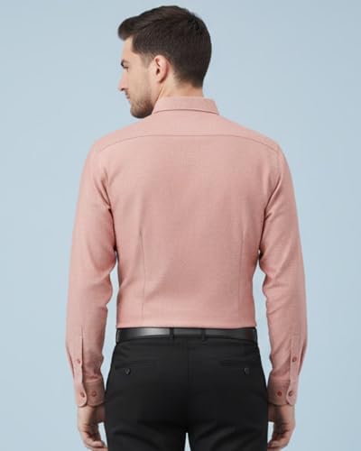 Image of SaintX Men's Formal Shirt with Pocket | Oxford Weave Cotton Rich Premium Fabric | Smart Fit | Full Sleeve | Everyday Summer Essential | Available in Plus Sizes