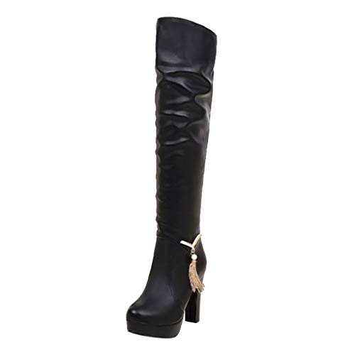 DreamedU Botas Altas de Piel De Rodilla de Vestir Elegante Otoño Invierno Rebajas Goticas Baratas 201023