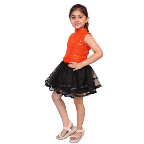 Image of Kaku Fancy Dresses Western Dance Top for Kids Halter Neck Top For Annual Function (ONLY TOP) - Skirt not included