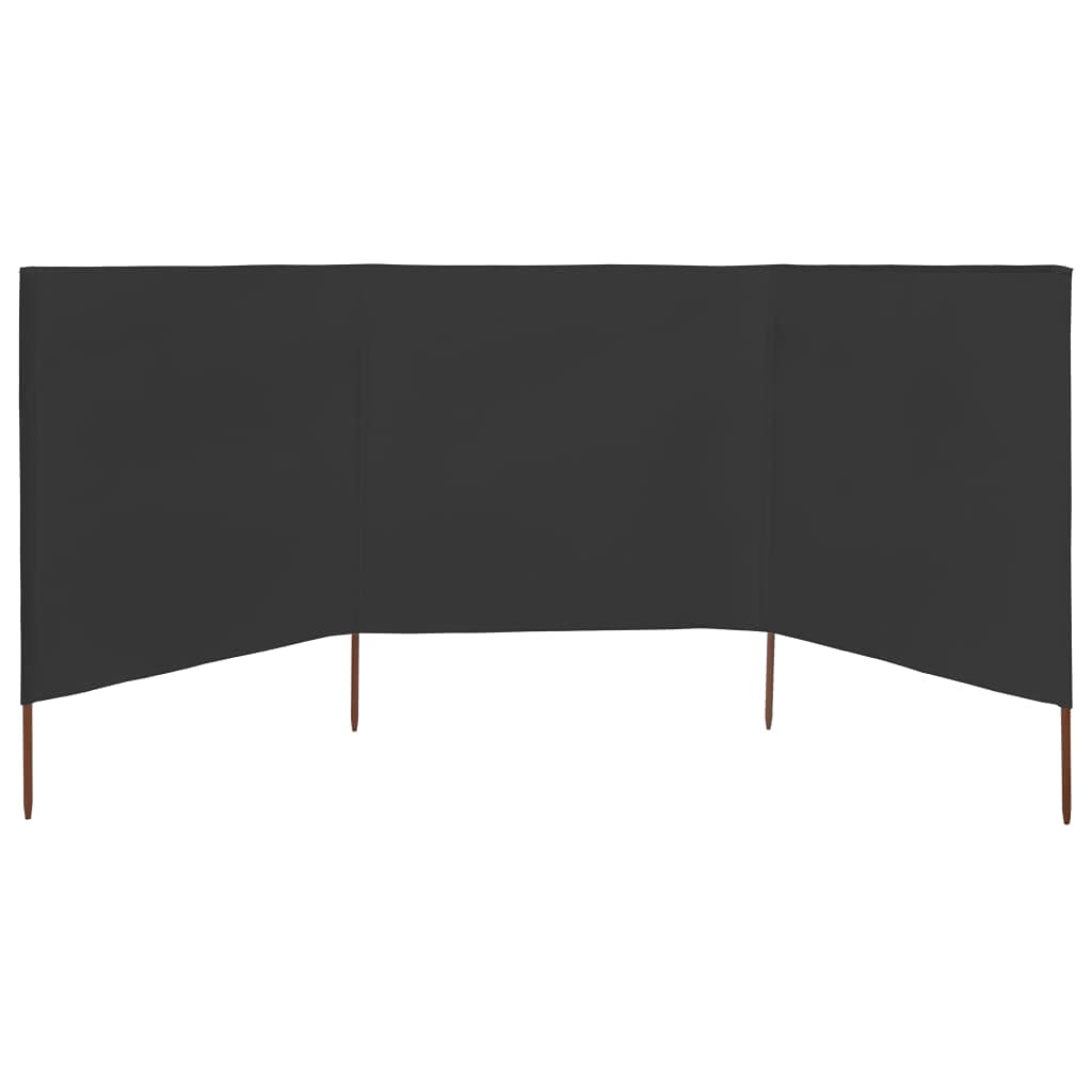 Windschutzgewebe 400x80 cm Anthrazit Senkrechtmarkise Outdoor Wetterfest Sichtschutz für Garten Terrasse