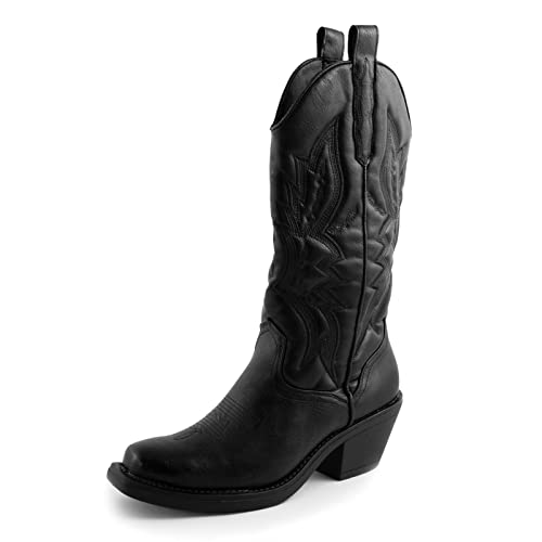 Toocool Botas de mujer tejanas vaquero western camperos zapatos boots YG886, Negro , 39 EU