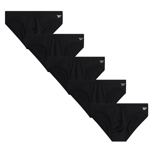 Reebok Mens Underwear Briefs - 5 Pack Quick Dry Soft Stretch Low Rise Briefs for Men - Performance...