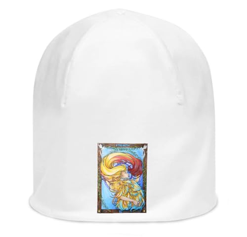 Bonnet en Mince Coton Extensible au Design Artistique Tarot de la Force