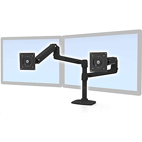 Image of Ergotron - LX Vertical Stacking Dual Monitor Arm, VESA Desk Mount - for 2 Monitors Up to 24 Inches, 7 to 20 lbs Each - Matte Black