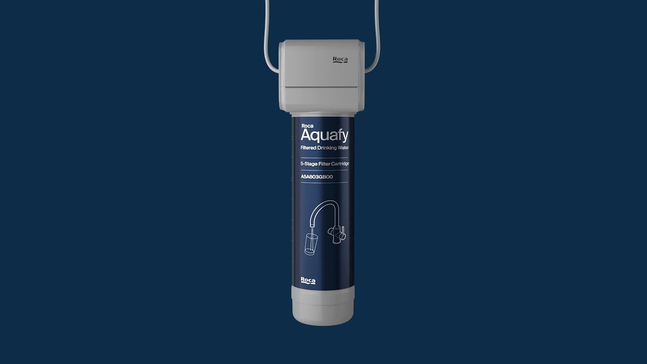 Roca Aquafy A5A8D3GC00 Grifo con Filtro de Agua – Protege a tu familia con agua limpia sin botellas – Sistema de filtración para cocina, mejor sabor y menos impurezas
