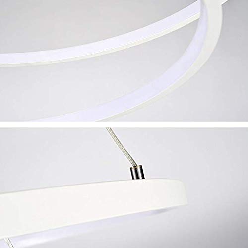 Lustre LED 95W avec éclairage variable et anneaux modulables blancs - 2