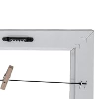 Spetebo Fotohalter 75x55 cm weiß - Leine mit 20 Holz Klammern - Fotorahmen Bilder Rahmen Galerie – Ansicht 4