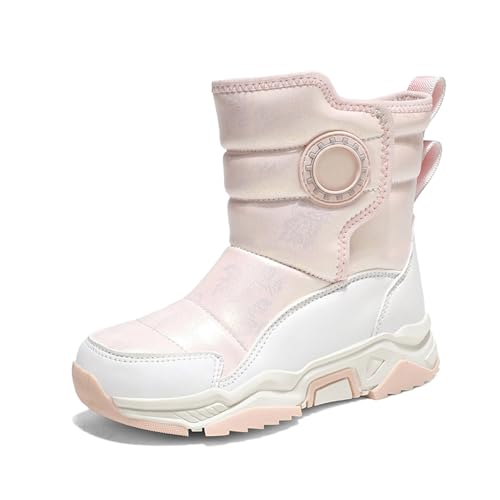 Generisch Botas de invierno para niños, para exteriores, para la escuela, cálidas botas de nieve para niños y niñas, Rosa., 35 EU