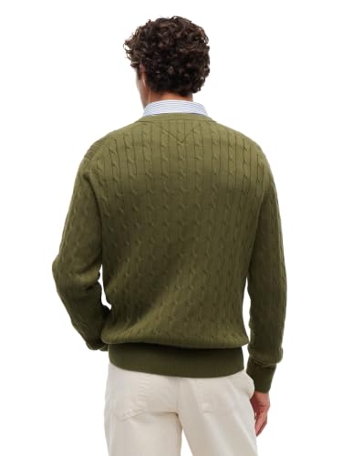 Image of Tommy Hilfiger Men's Cable Knit Crewneck Sweater Lightweight Pullover