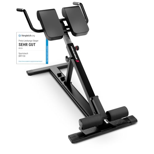 Sportstech 6in1 Bauch- und Rückentrainer für zuhause, Multifunktion Hantelbank verstellbar, training bench press bank, Deutsche Qualitätsmarke, Bauch Beine Po Sit Up bank für Home (BRT150)