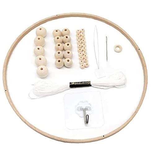 木製モビール 丸い 木の風鈴 素材パック diy サークルナーサリー 24cm