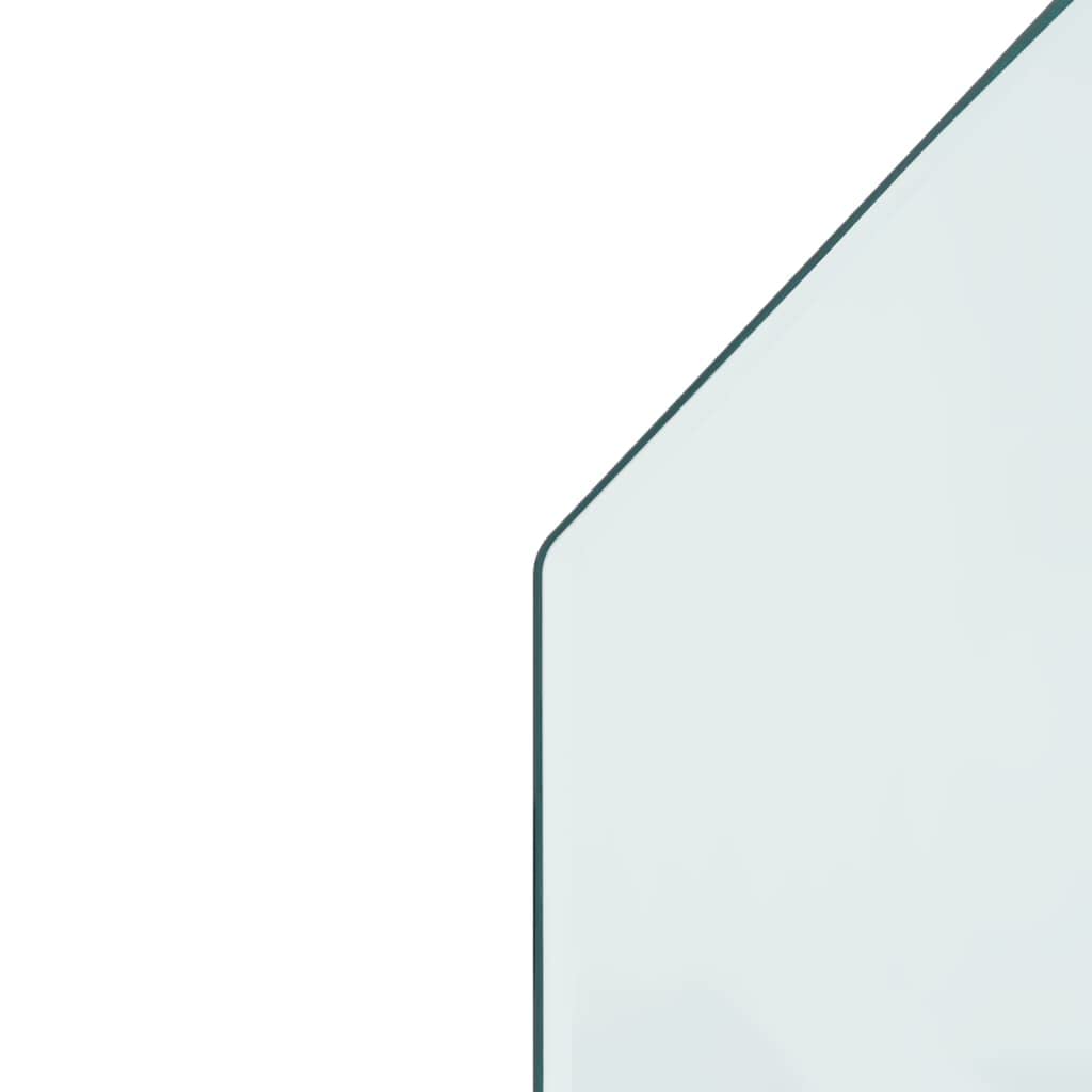Rantry Placa de cristal hexagonal para chimenea, 100 x 60 cm, protector de suelo para parquet y superficies laminadas, base de estufa resistente a altas temperaturas, cubierta de piso de vidrio
