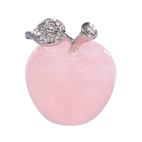 Lovionus89 - Statue de guérison en forme de pomme - En quartz rose naturel et cristal - Idéale comme décoration de maison et de mariage - 3 cm Cover