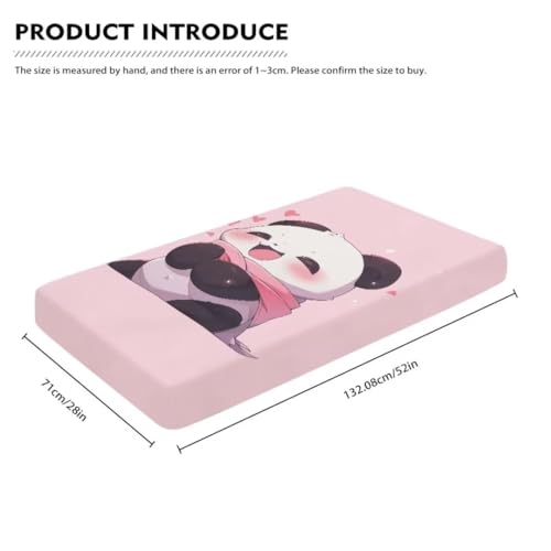 Image of Panda Baby Sheets for Standard Crib Pink Nursery Bedding Sets for Girls Soft and Breathable Cribs Cover Fitted Play and Pack Sheets Boys Toddlers Christmas Birthday Gifts