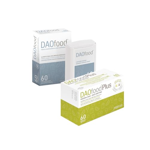 Pack DAOfood + DAOfood Plus – Suplemento Enzimático DAO para Intolerancia a la Histamina y Déficit de Diamino Oxidasa – Cápsulas Gastroresistentes con Quercetina y Vitamina C – Bienestar Digestivo