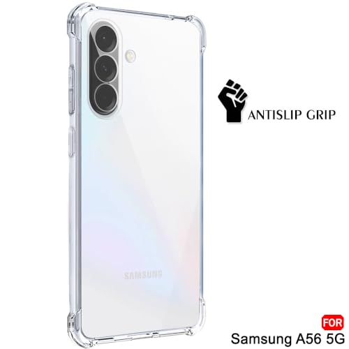 Image of TheGiftKart Transparent Crystal Clear Back Cover Case for Samsung Galaxy A56 5G | Shockproof Soft TPU Case | Cushioned Edges for Ultimate Protection Back Cover Case (TPU, Transparent)