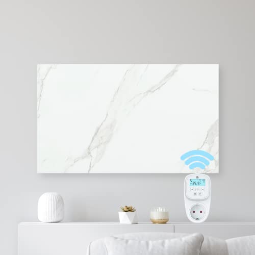 BR Bringer Infrarotheizung in Marmor Optik- 600 Watt- mit Smart Thermostat, WiFi und App- 100% Keramik- Infrarot Elektroheizung Energiesparend- 5 Jahre Garantie- Deutsche Qualitätsmarke