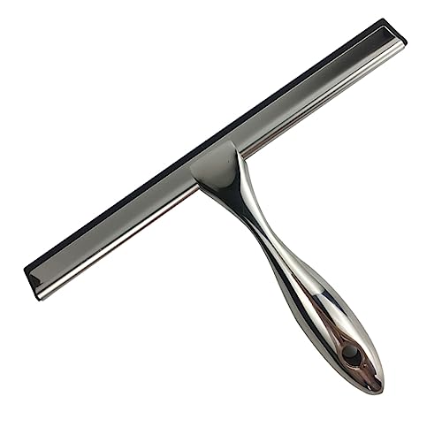 HONITANO Tergivetro Acciaio Inossidabile per Pulizia Finestre e Specchi Bagno Antiscivolo Ergonomico Tiraacqua per Doccia Piastrelle e Auto