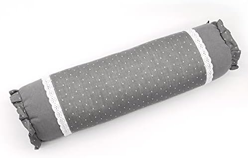 Cavogue Neck Cervical Roll Cylinder Pillow Buckwheat Hull Bolster Pillow for Pain Relief Support for Leg Spine and Lumbar with Washable Pillowcase (16x4 Inch, Grey)
