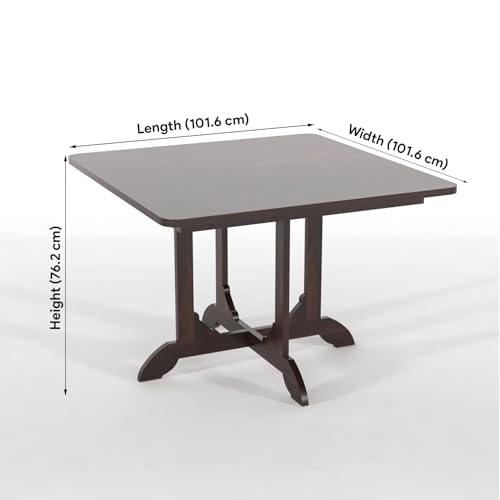Image of Sheesham Wood 4 Seater Dining Table with 4 Chairs for Living Room Home Dining Room Wooden Dininig Set (Walnut Finish)