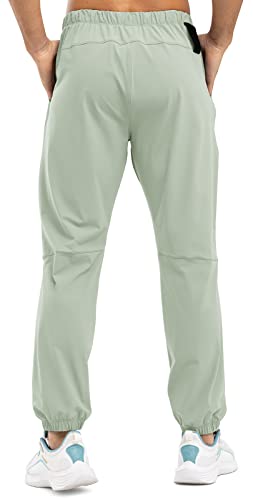 Rdruko Men's Track Pants Elastic Waist Lightweight Jogging Workout Sports Athletic Golf Pants Relaxed Fit(Cyan Gray, Us S) #TOP1