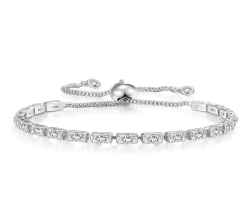 Nilu's Collection Stylish Cubic Zirconia American Diamond Adjustable Bracelet For Women & Girls, Gift for Her