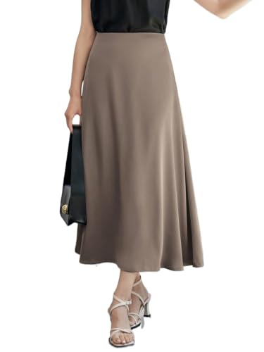 Women's Flowy Trendy Skirt Elegant Solid Color Long Skirt