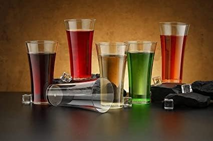 AKEEVA Juicy Plastic Transparent Glass Set, ABS Poly Carbonate Unbreakable Set 6 Pieces, Clear, Plastic Design Stylish Glass Juice Beer Glass for Wine and Beverages Glass for Beer Wine