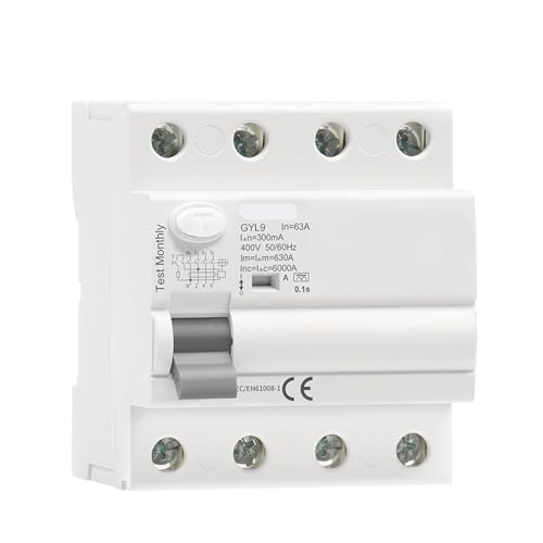 Disyuntor magnético tipo A 3P+N 63A e interruptor de corriente residual 100mA